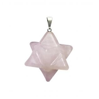 Colgante Merkabas Cuarzo Rosa 2cm